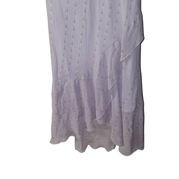 Vintage Size 14 Jaclyn Smith Y2K Fairy 100% Silk Lavender Midi Length Dress - Picture 4 of 6